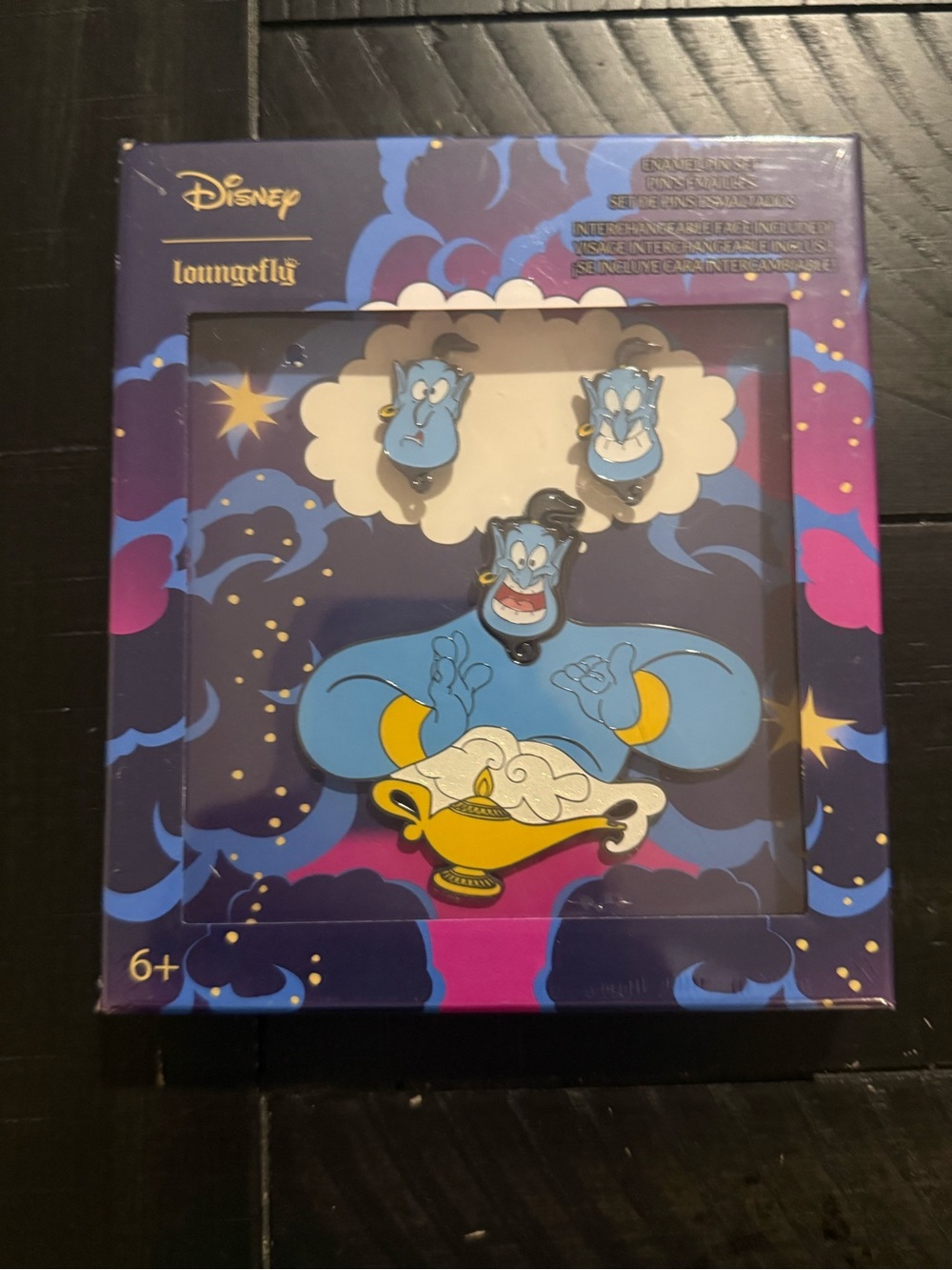 New in Box Disney Loungefly Genie Pin Set - Blue & Gold